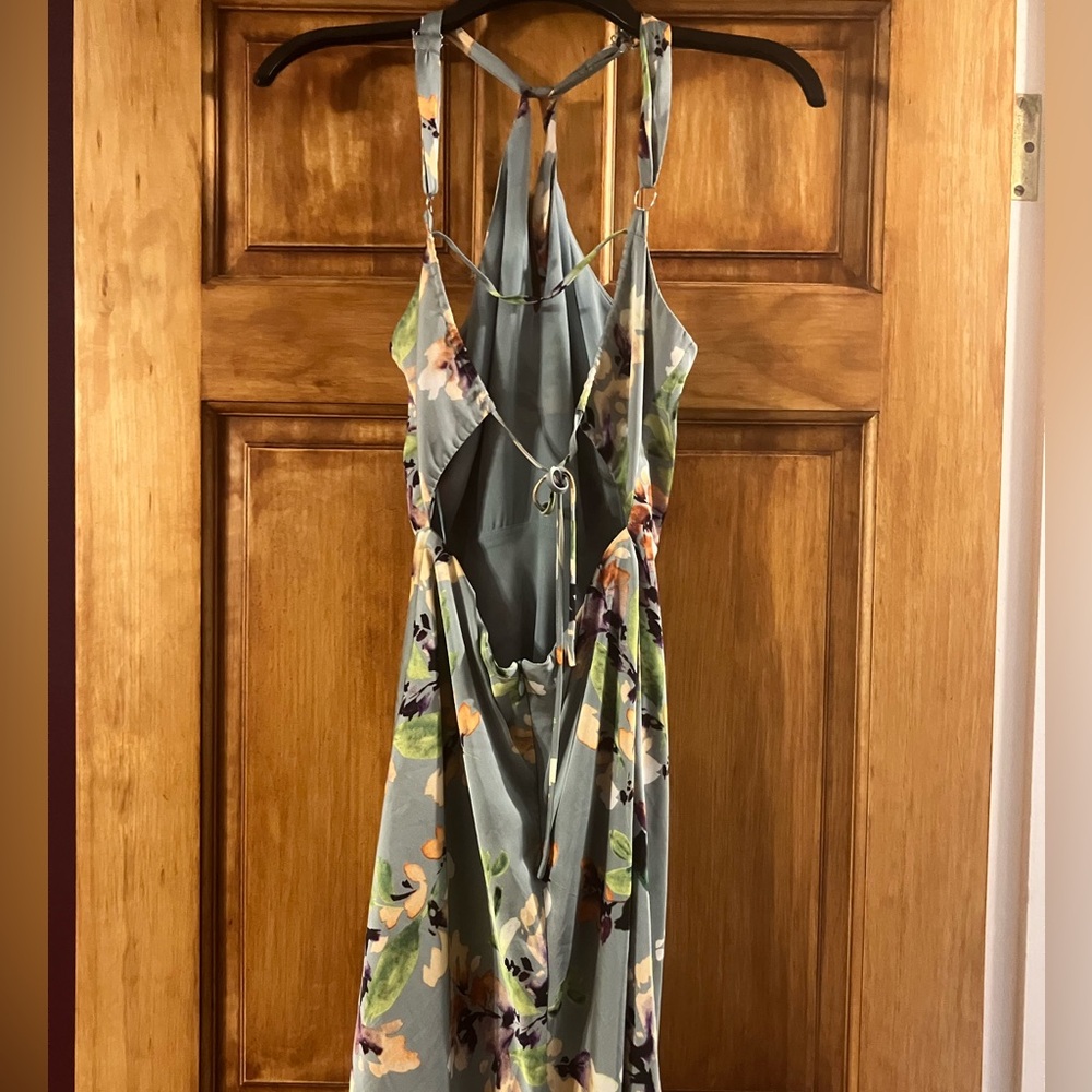 Astr The Label Sandrine Floral Halter Tie Open Back Midi Dress - Picture 7 of 10